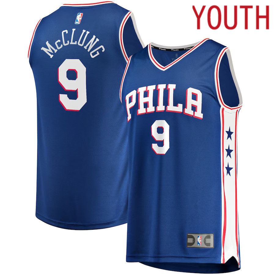 Youth Philadelphia 76ers #9 Mac McClung Fanatics Branded Royal Fast Break Player NBA Jersey->youth nba jersey->Youth Jersey